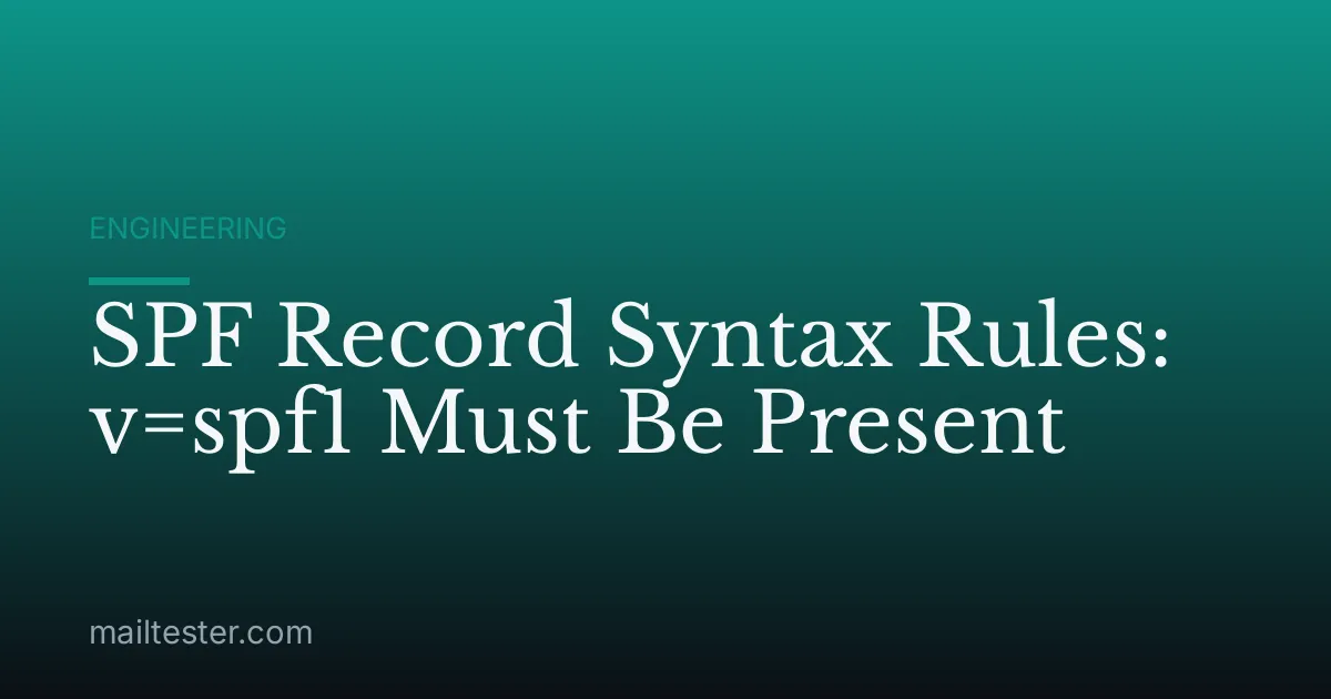 SPF Record Syntax Rules: v=spf1 Must Be Present