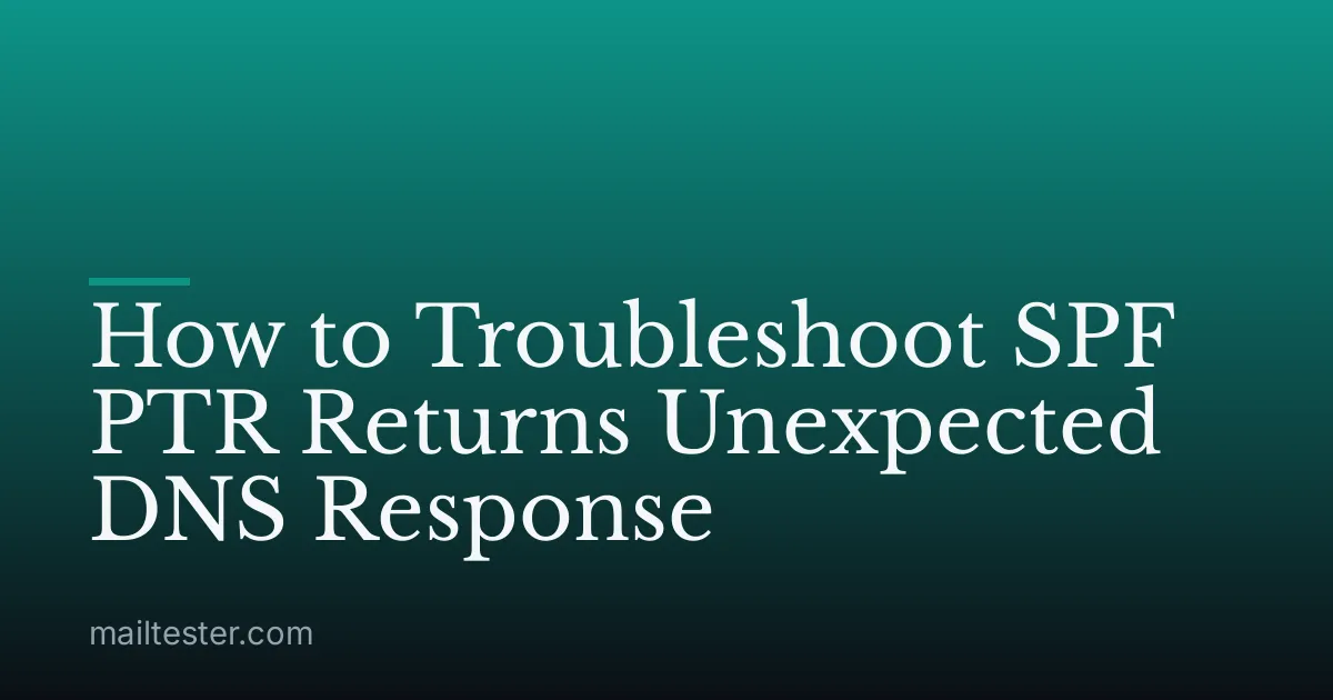 How to Troubleshoot SPF PTR Returns Unexpected DNS Response