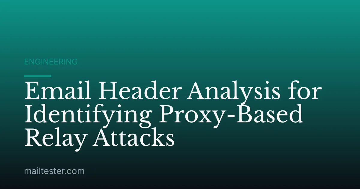 Email Header Analysis for Identifying Proxy-Based Relay Attacks