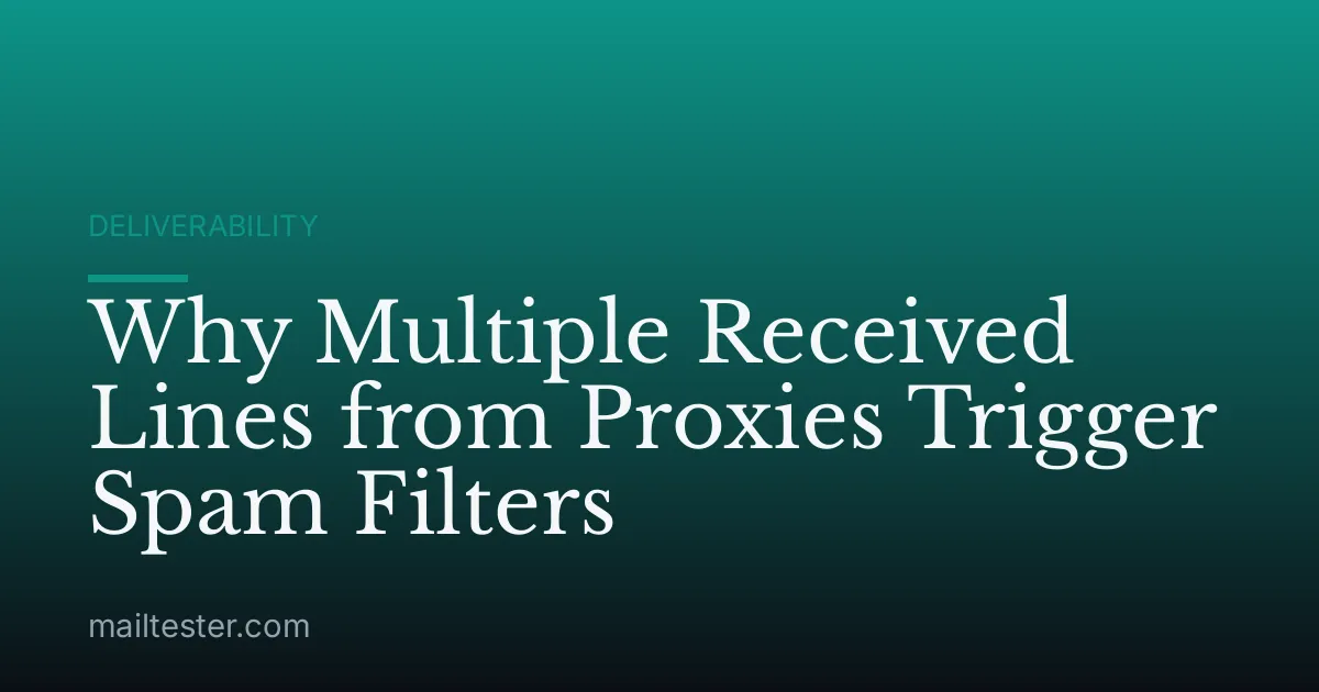 Why Multiple Received Lines from Proxies Trigger Spam Filters