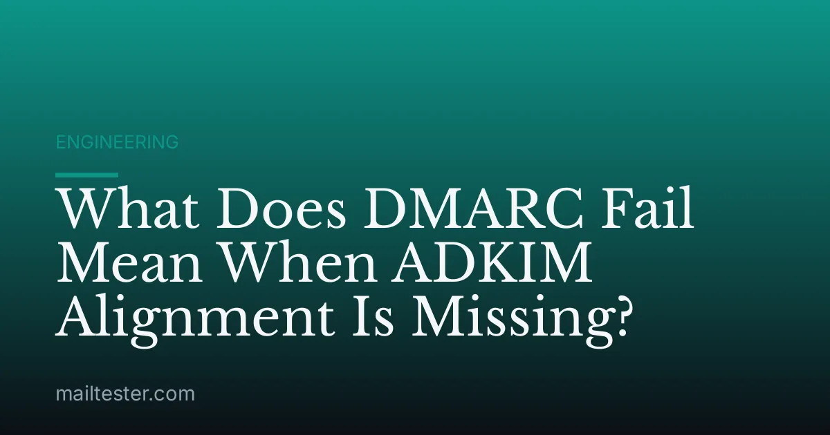 What Does DMARC Fail Mean When ADKIM Alignment Is Missing?