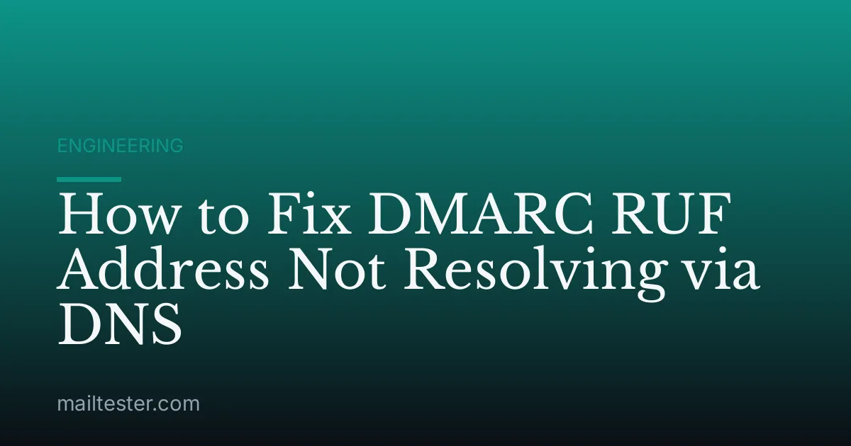 How to Fix DMARC RUF Address Not Resolving via DNS