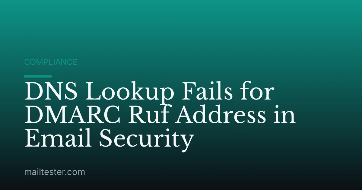 DNS Lookup Fails for DMARC Ruf Address in Email Security