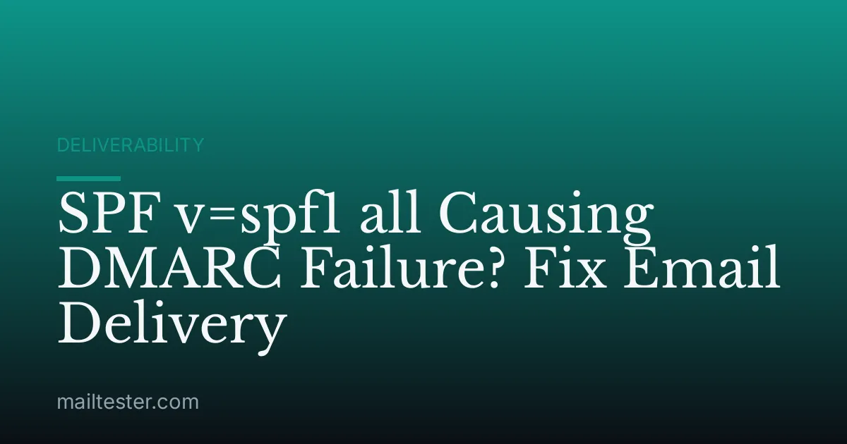 SPF v=spf1 all Causing DMARC Failure? Fix Email Delivery