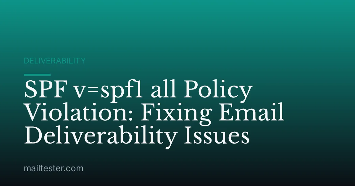 SPF v=spf1 all Policy Violation: Fixing Email Deliverability Issues
