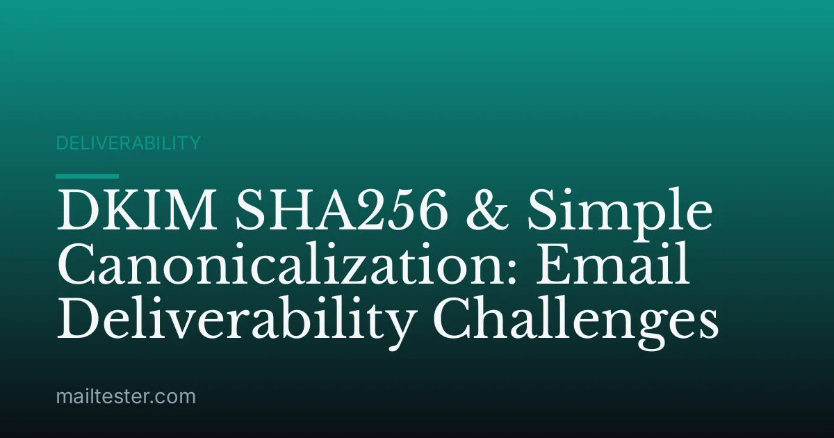 DKIM SHA256 & Simple Canonicalization: Email Deliverability Challenges