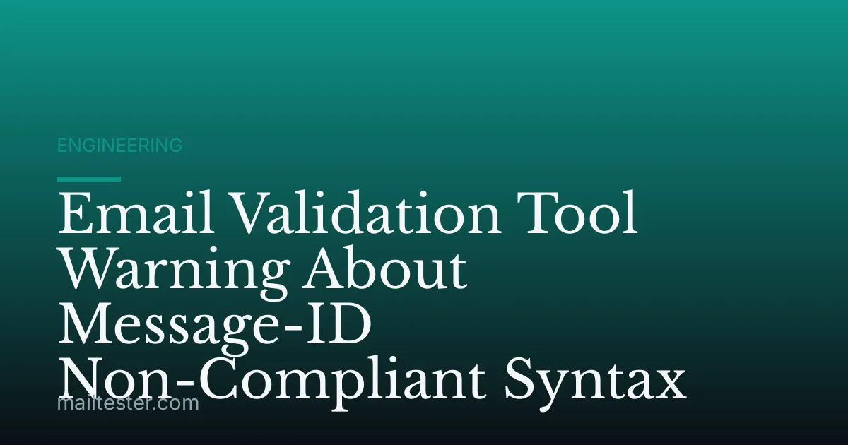 Email Validation Tool Warning About Message-ID Non-Compliant Syntax