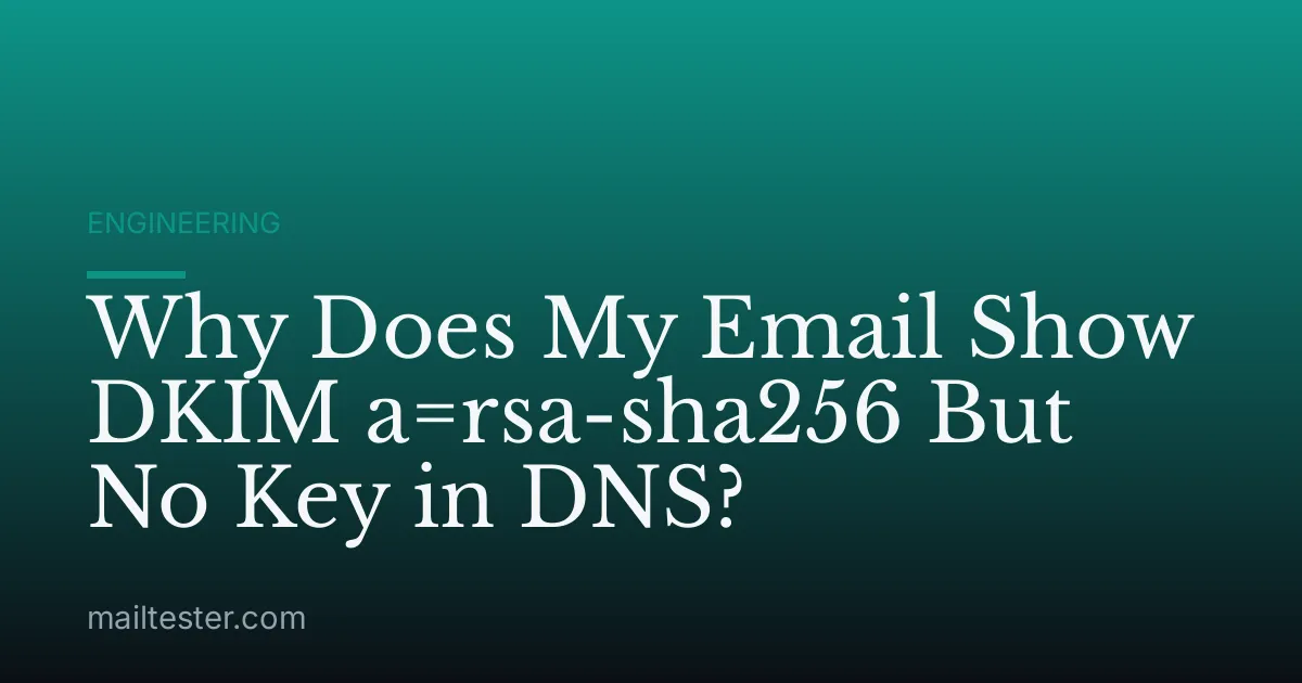 Why Does My Email Show DKIM a=rsa-sha256 But No Key in DNS?