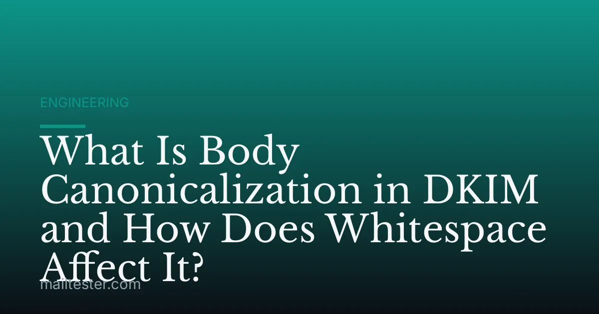What Is Body Canonicalization in DKIM and How Does Whitespace Affect It?