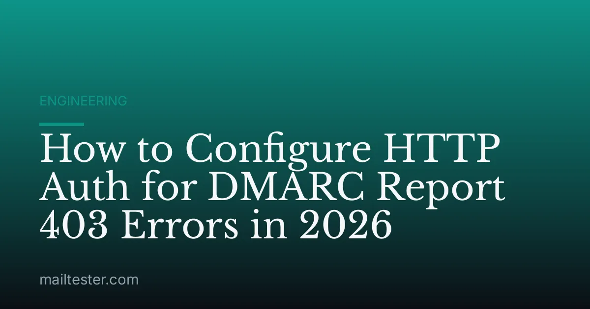 How to Configure HTTP Auth for DMARC Report 403 Errors in 2026