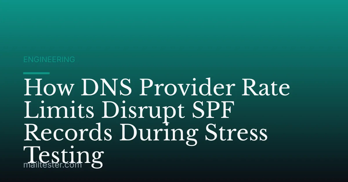 How DNS Provider Rate Limits Disrupt SPF Records During Stress Testing
