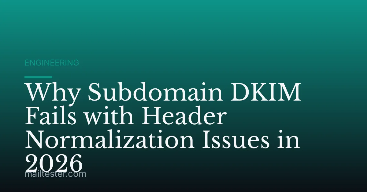 Why Subdomain DKIM Fails with Header Normalization Issues in 2026
