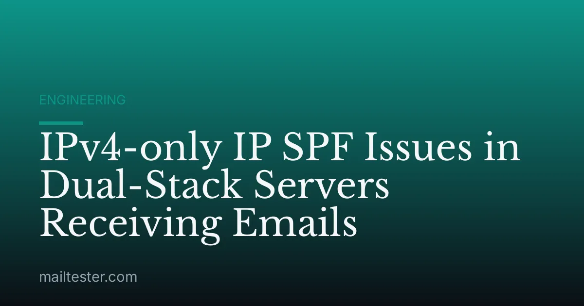 IPv4-only IP SPF Issues in Dual-Stack Servers Receiving Emails