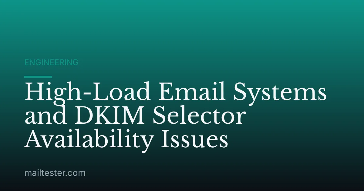 High-Load Email Systems and DKIM Selector Availability Issues