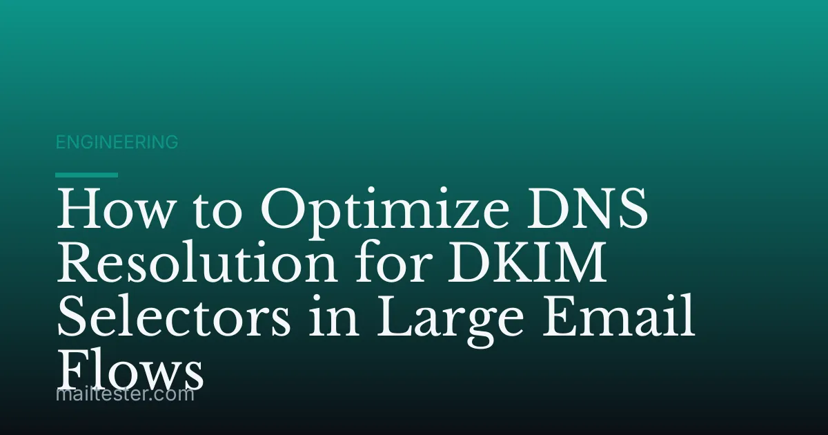 How to Optimize DNS Resolution for DKIM Selectors in Large Email Flows