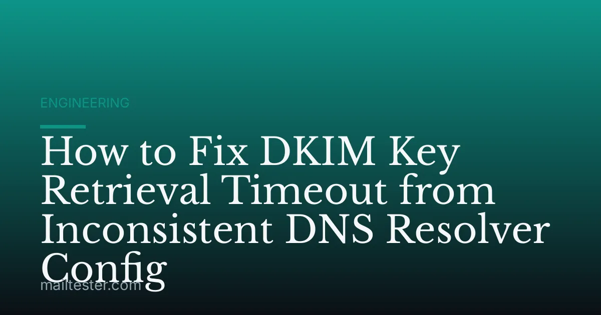 How to Fix DKIM Key Retrieval Timeout from Inconsistent DNS Resolver Config