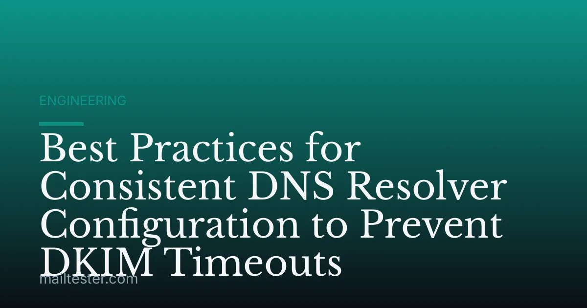 Best Practices for Consistent DNS Resolver Configuration to Prevent DKIM Timeouts