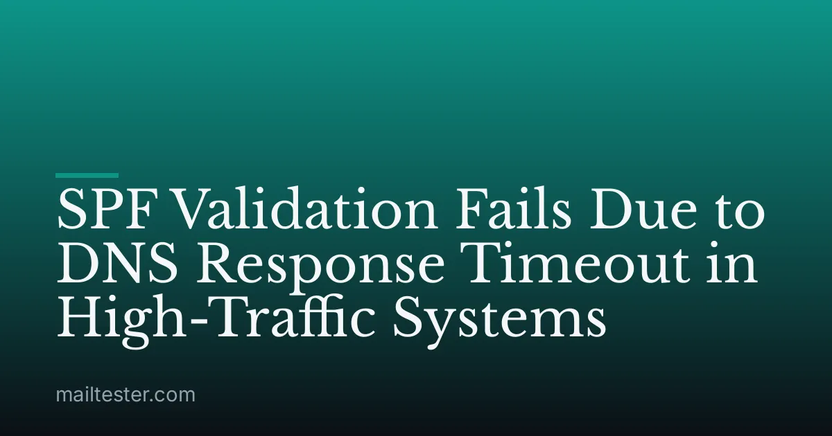 SPF Validation Fails Due to DNS Response Timeout in High-Traffic Systems