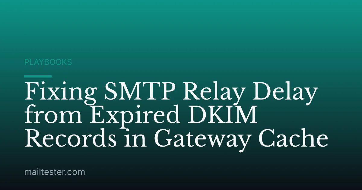 Fixing SMTP Relay Delay from Expired DKIM Records in Gateway Cache