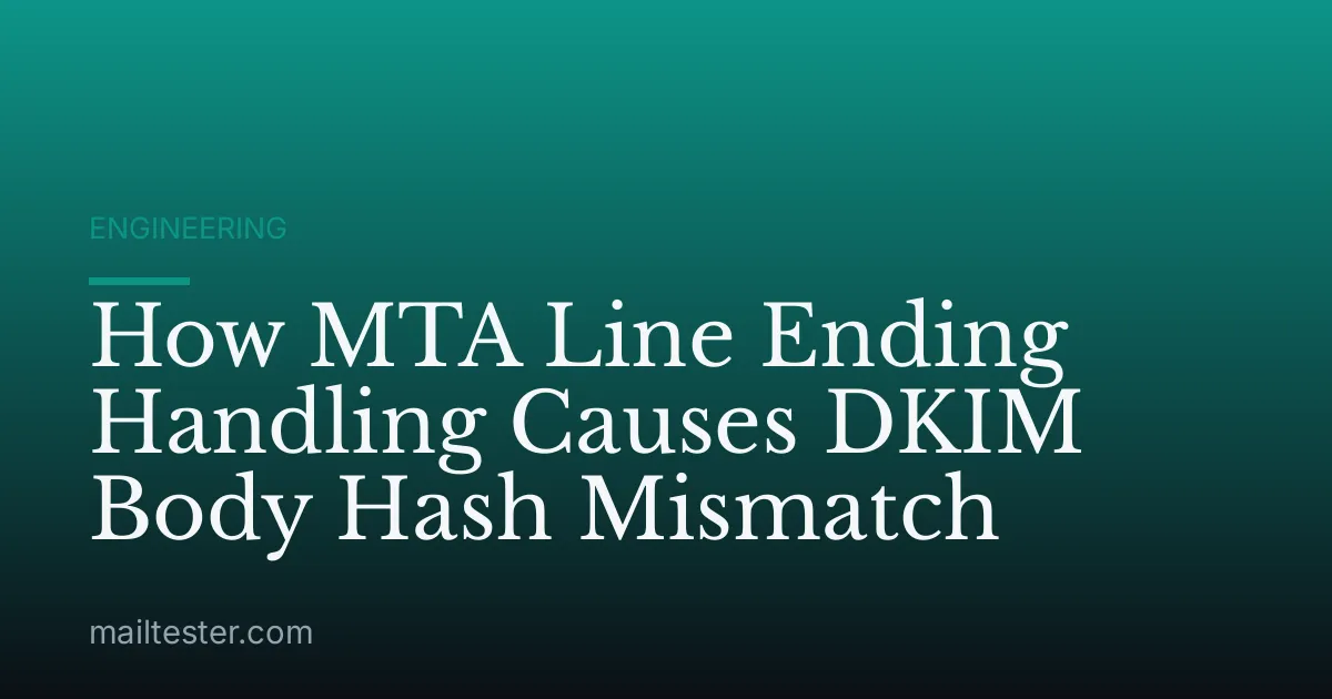 How MTA Line Ending Handling Causes DKIM Body Hash Mismatch