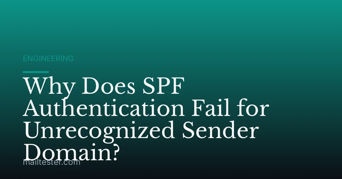 Why Does SPF Authentication Fail for Unrecognized Sender Domain?