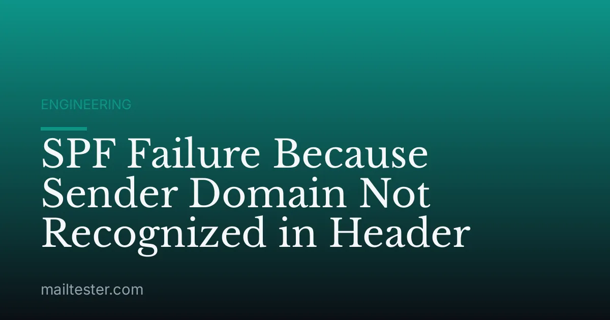 SPF Failure Because Sender Domain Not Recognized in Header