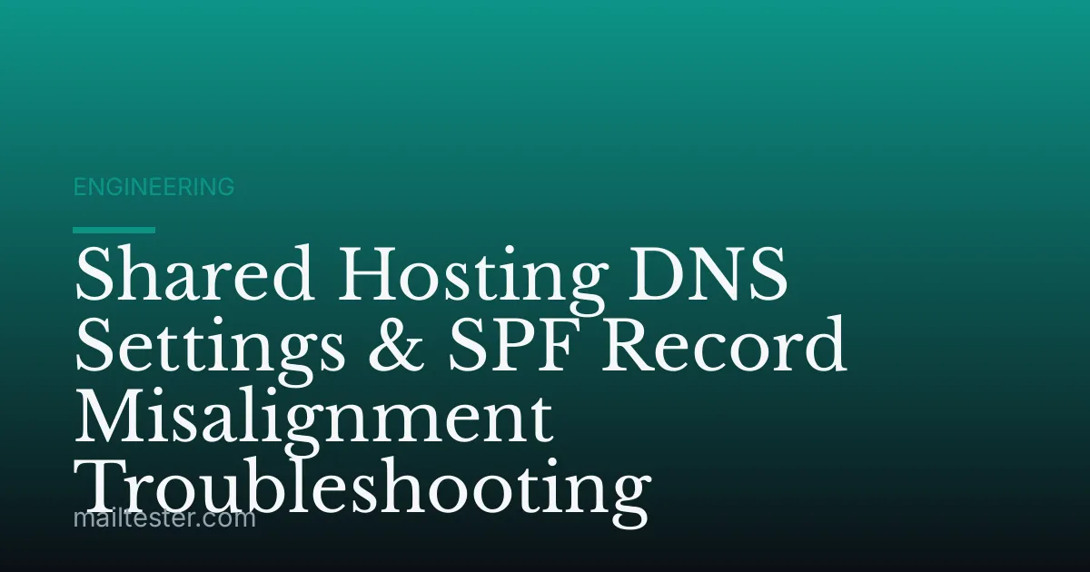 Shared Hosting DNS Settings & SPF Record Misalignment Troubleshooting