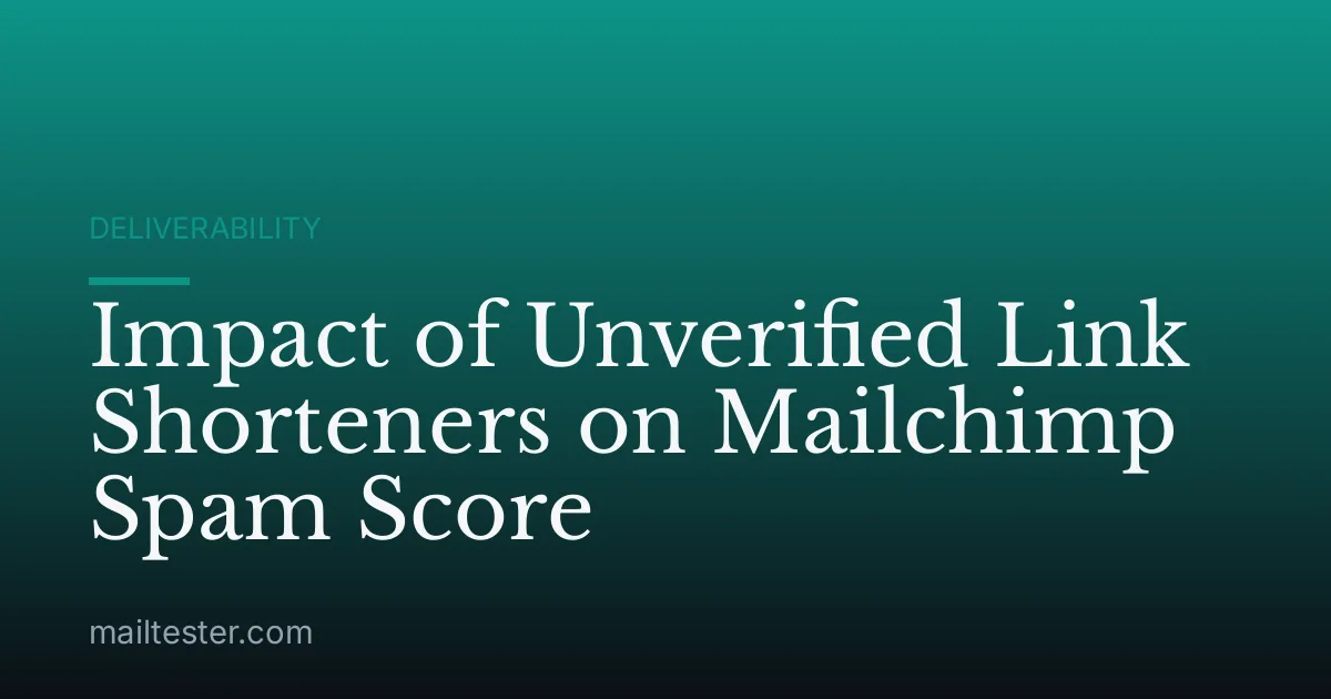 Impact of Unverified Link Shorteners on Mailchimp Spam Score