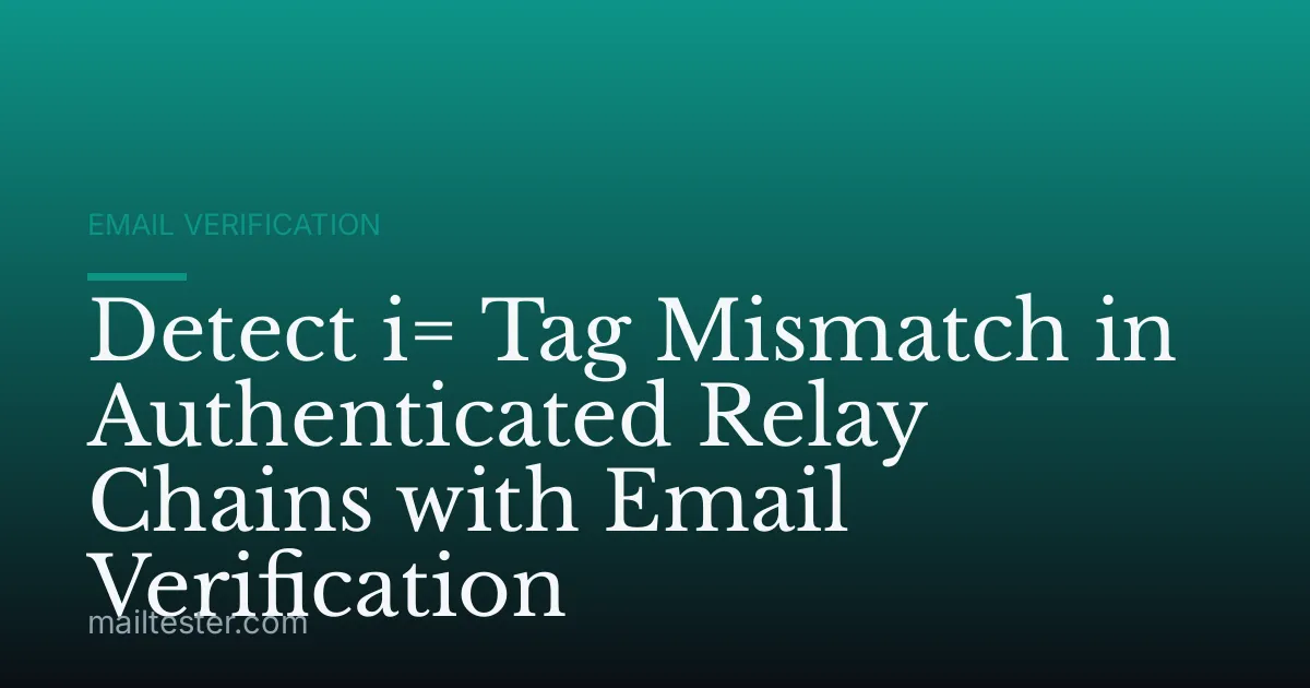 Detect i= Tag Mismatch in Authenticated Relay Chains with Email Verification