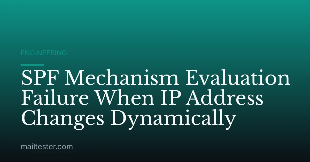 SPF Mechanism Evaluation Failure When IP Address Changes Dynamically