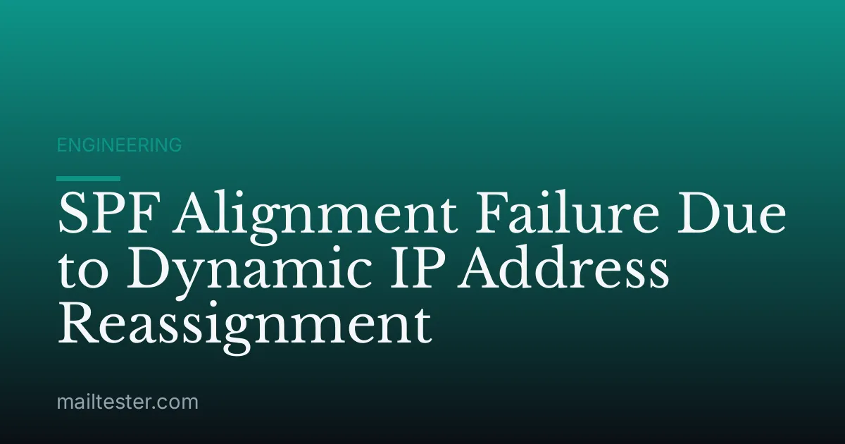 SPF Alignment Failure Due to Dynamic IP Address Reassignment