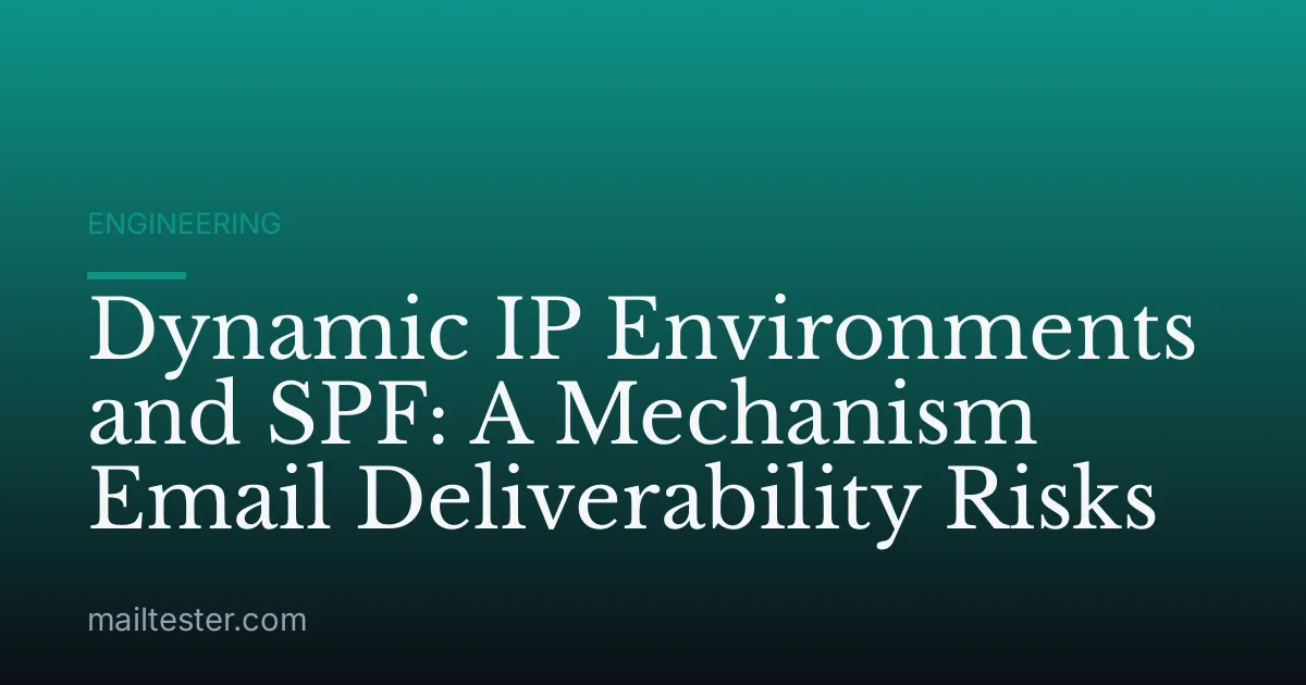 Dynamic IP Environments and SPF: A Mechanism Email Deliverability Risks