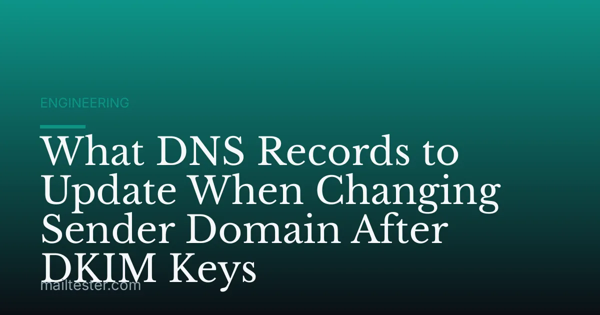 What DNS Records to Update When Changing Sender Domain After DKIM Keys