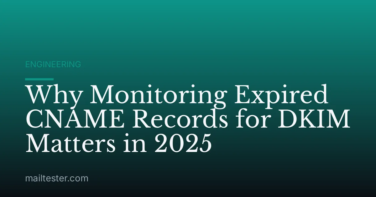 Why Monitoring Expired CNAME Records for DKIM Matters in 2025