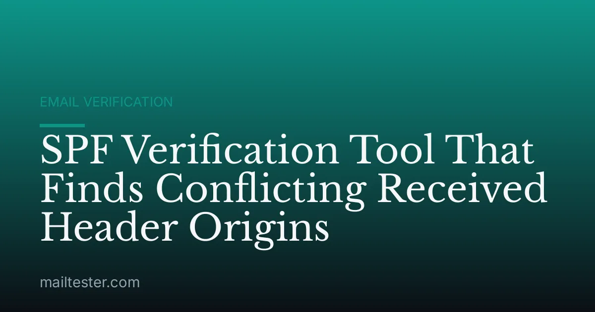 SPF Verification Tool That Finds Conflicting Received Header Origins