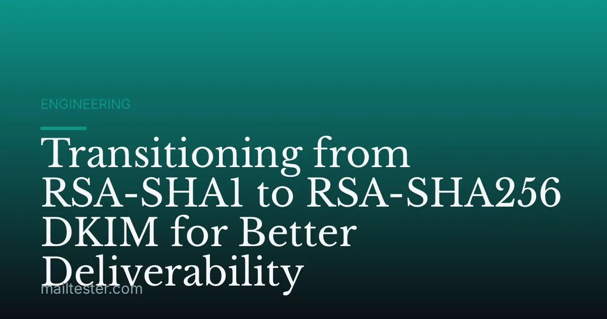 Transitioning from RSA-SHA1 to RSA-SHA256 DKIM for Better Deliverability