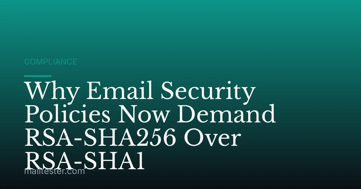 Why Email Security Policies Now Demand RSA-SHA256 Over RSA-SHA1