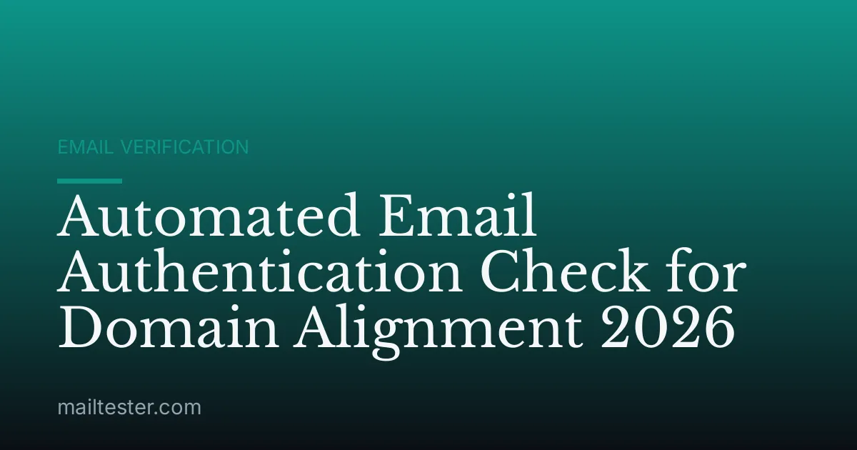 Automated Email Authentication Check for Domain Alignment 2026