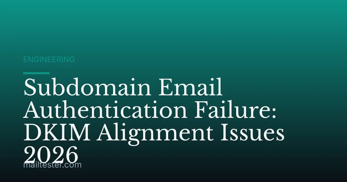 Subdomain Email Authentication Failure: DKIM Alignment Issues 2026