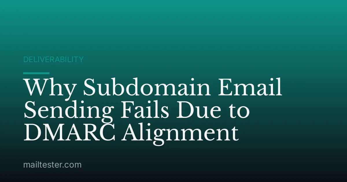 Why Subdomain Email Sending Fails Due to DMARC Alignment
