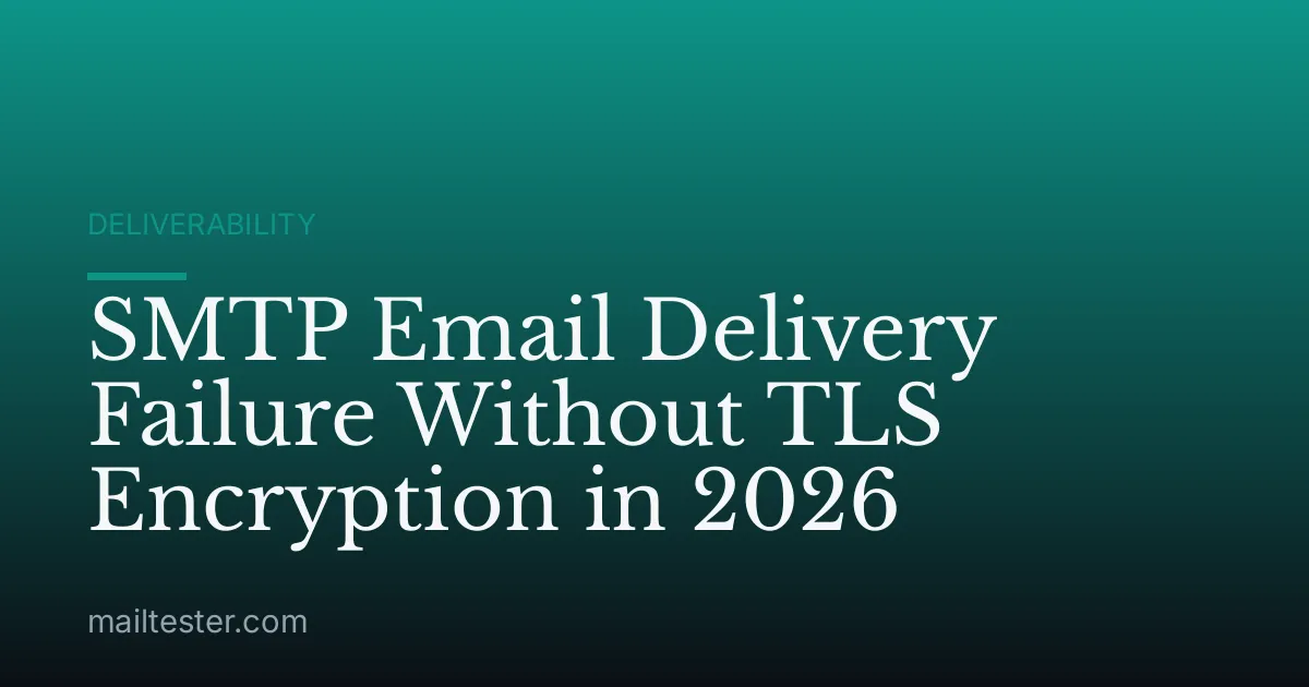 SMTP Email Delivery Failure Without TLS Encryption in 2026