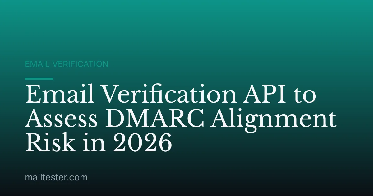 Email Verification API to Assess DMARC Alignment Risk in 2026