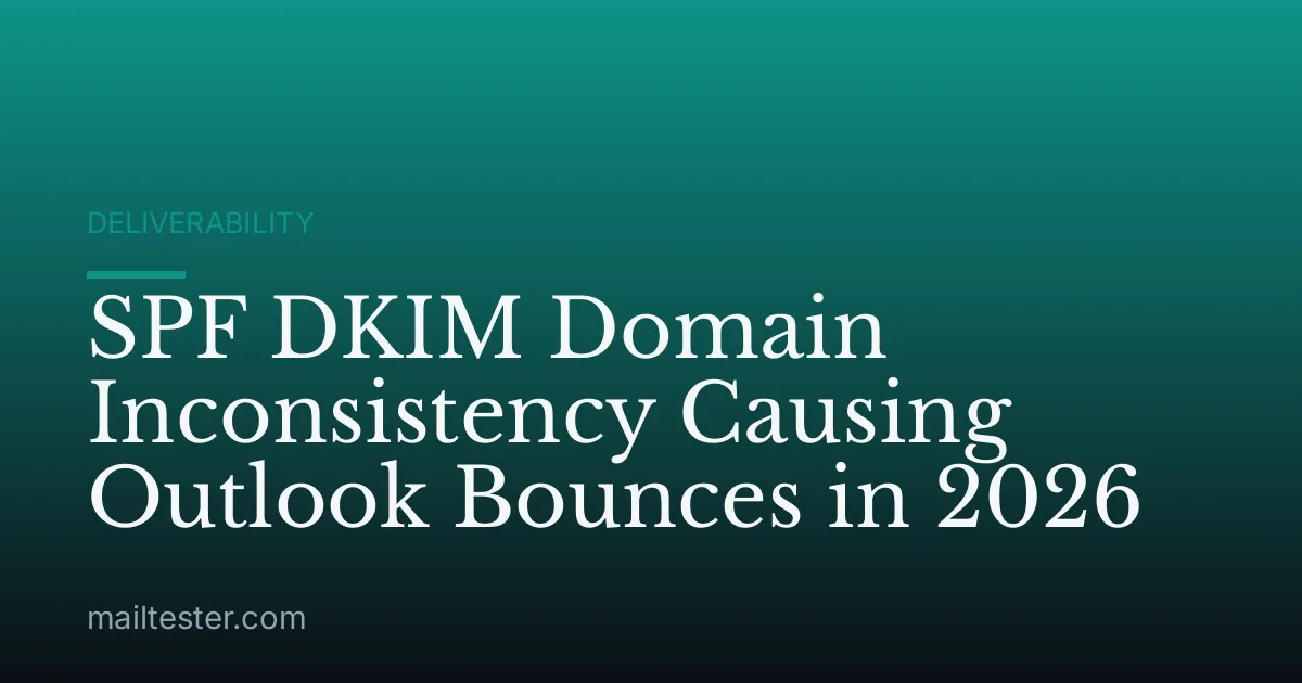 SPF DKIM Domain Inconsistency Causing Outlook Bounces in 2026