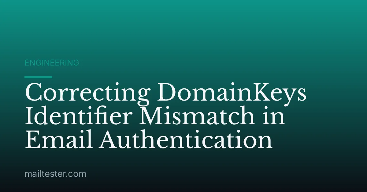 Correcting DomainKeys Identifier Mismatch in Email Authentication