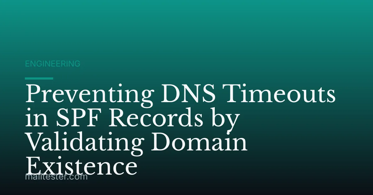 Preventing DNS Timeouts in SPF Records by Validating Domain Existence