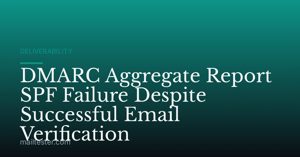 DMARC Aggregate Report SPF Failure Despite Successful Email Verification
