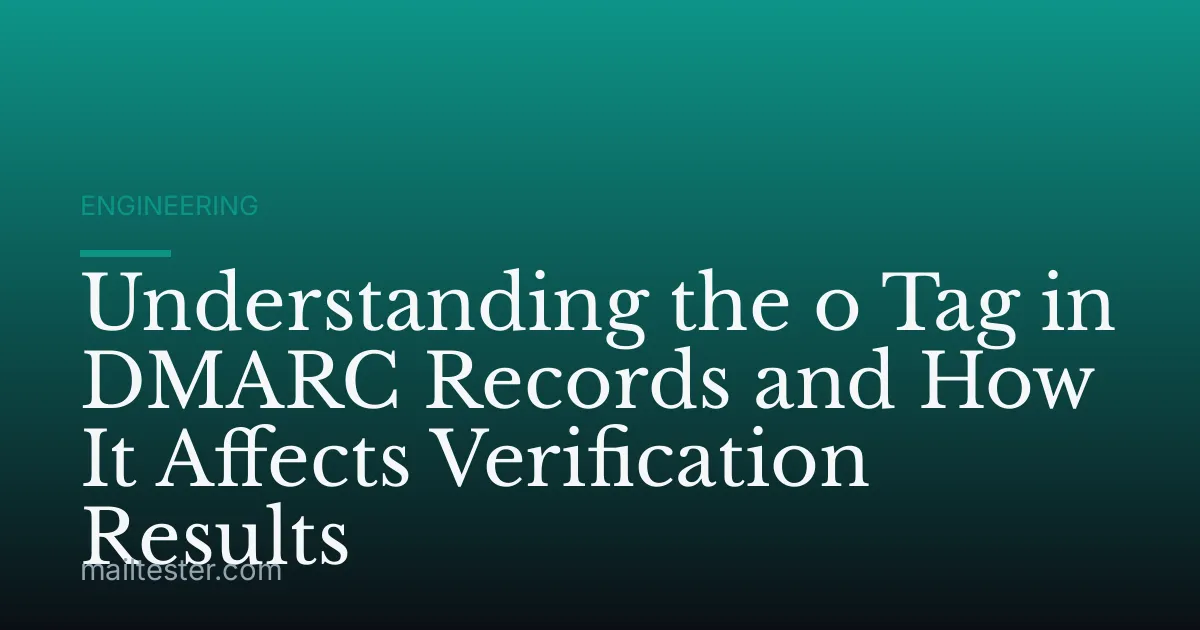 Understanding the o Tag in DMARC Records and How It Affects Verification Results
