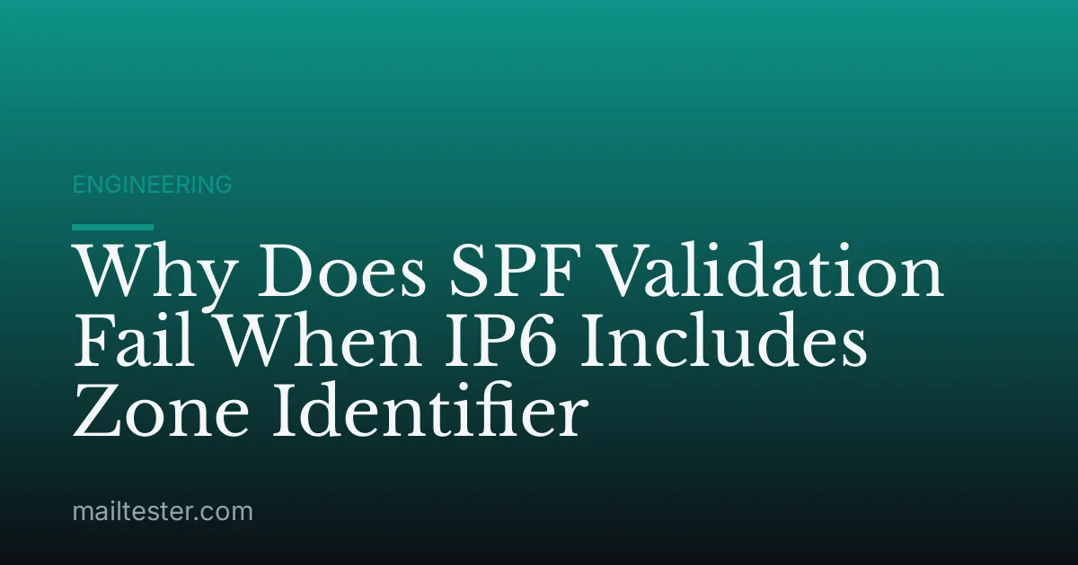Why Does SPF Validation Fail When IP6 Includes Zone Identifier