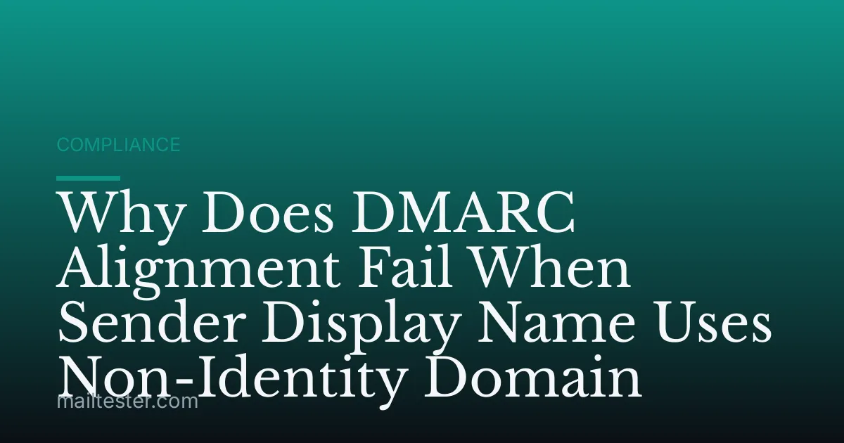 Why Does DMARC Alignment Fail When Sender Display Name Uses Non-Identity Domain