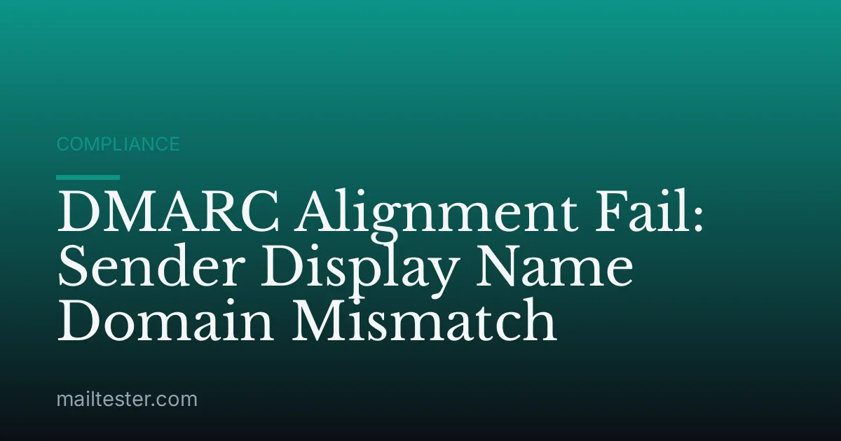 DMARC Alignment Fail: Sender Display Name Domain Mismatch
